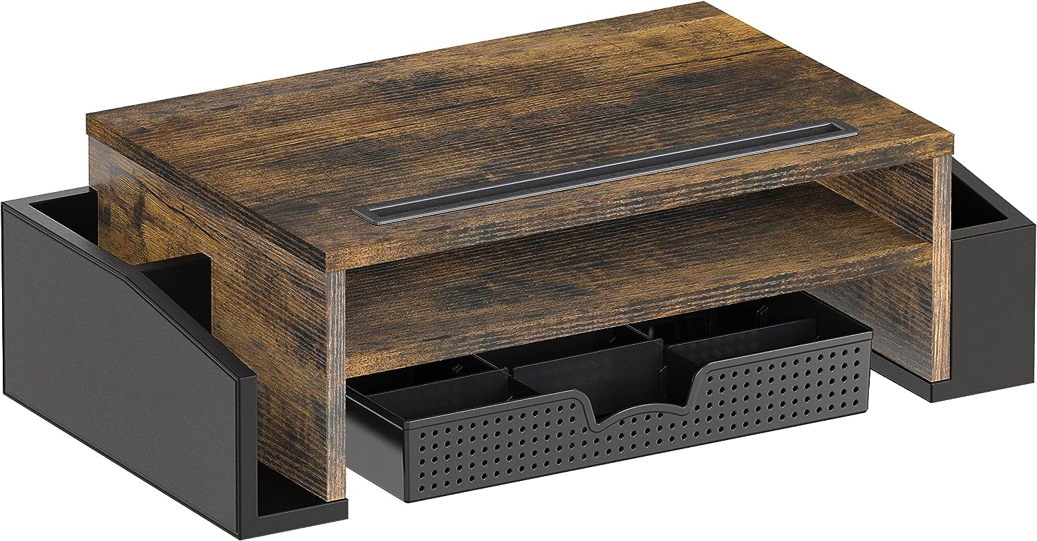 SimpleHouseware Desk Monitor Stand Riser with Adjustable Organizer Tray - Image 6
